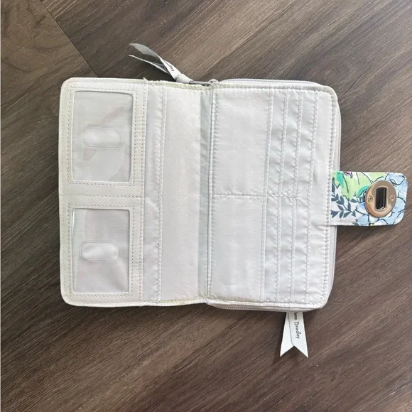 Vera Bradley Pastel Floral Zip Wallet in Pink, Green, Blue - Picture 4 of 5